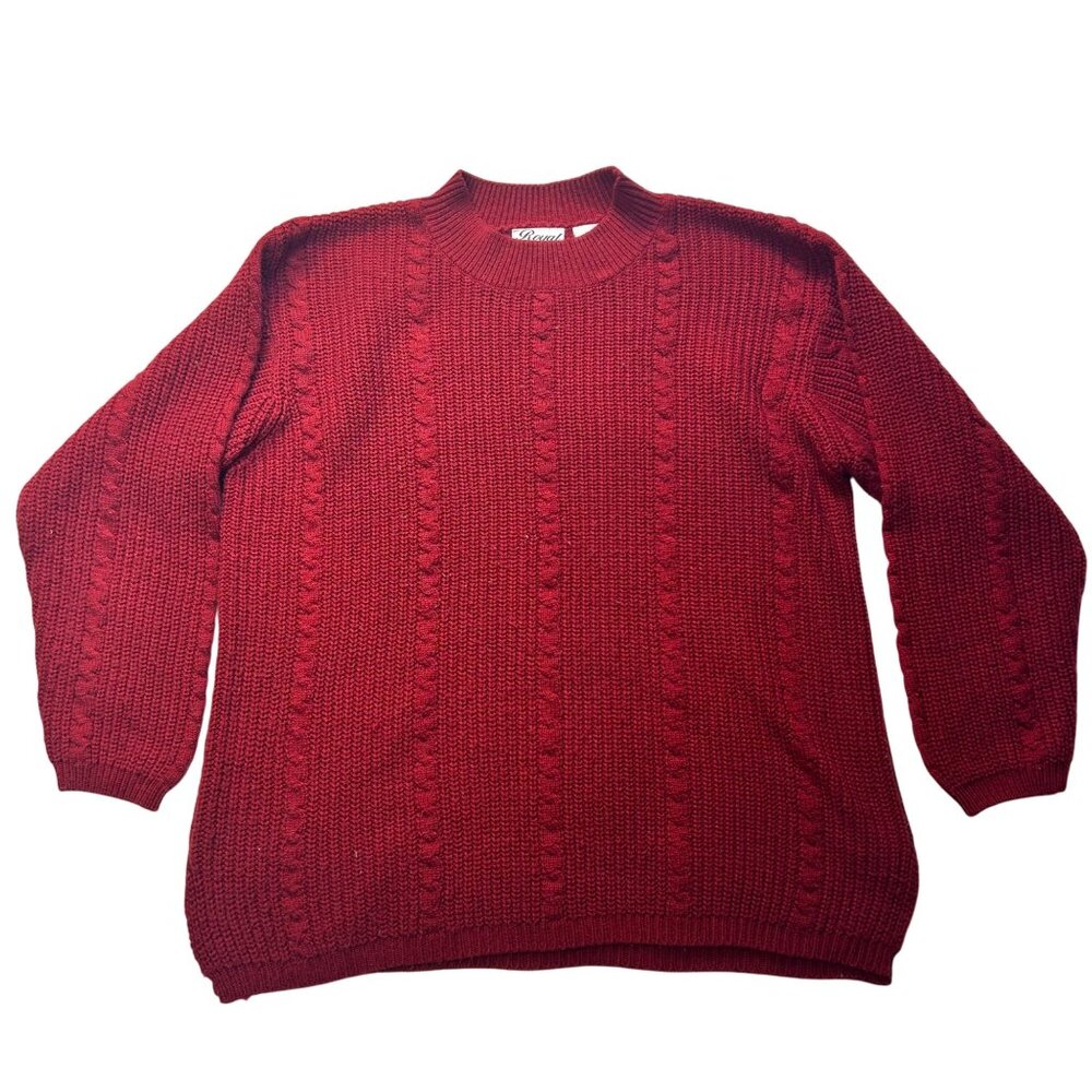 Royal Sport Red Cable Knit Sweater XL